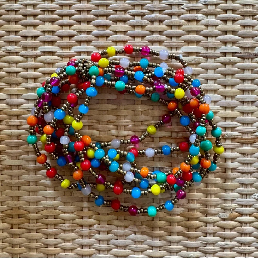 Colorful Beaded Necklace and Bracelet Set - Picture 4 of 4